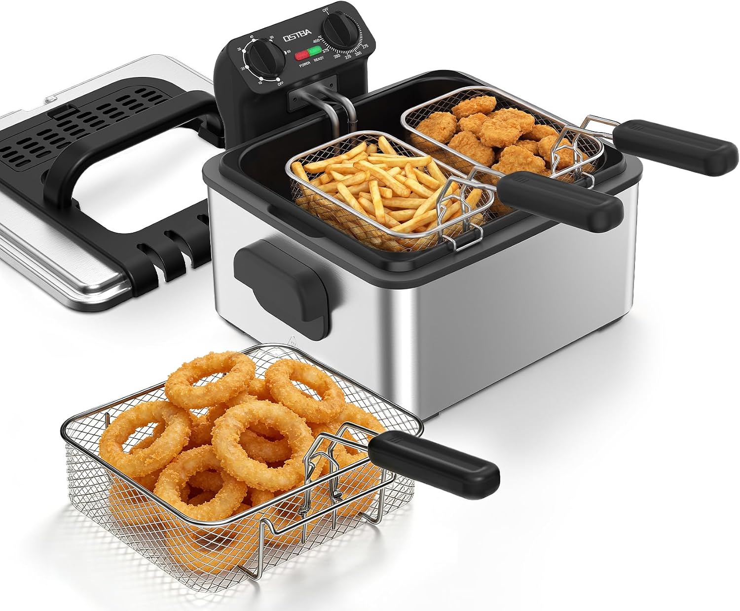 Deep Fryer Stainless - Электрическая фритюрница с 3 корзинами, объем