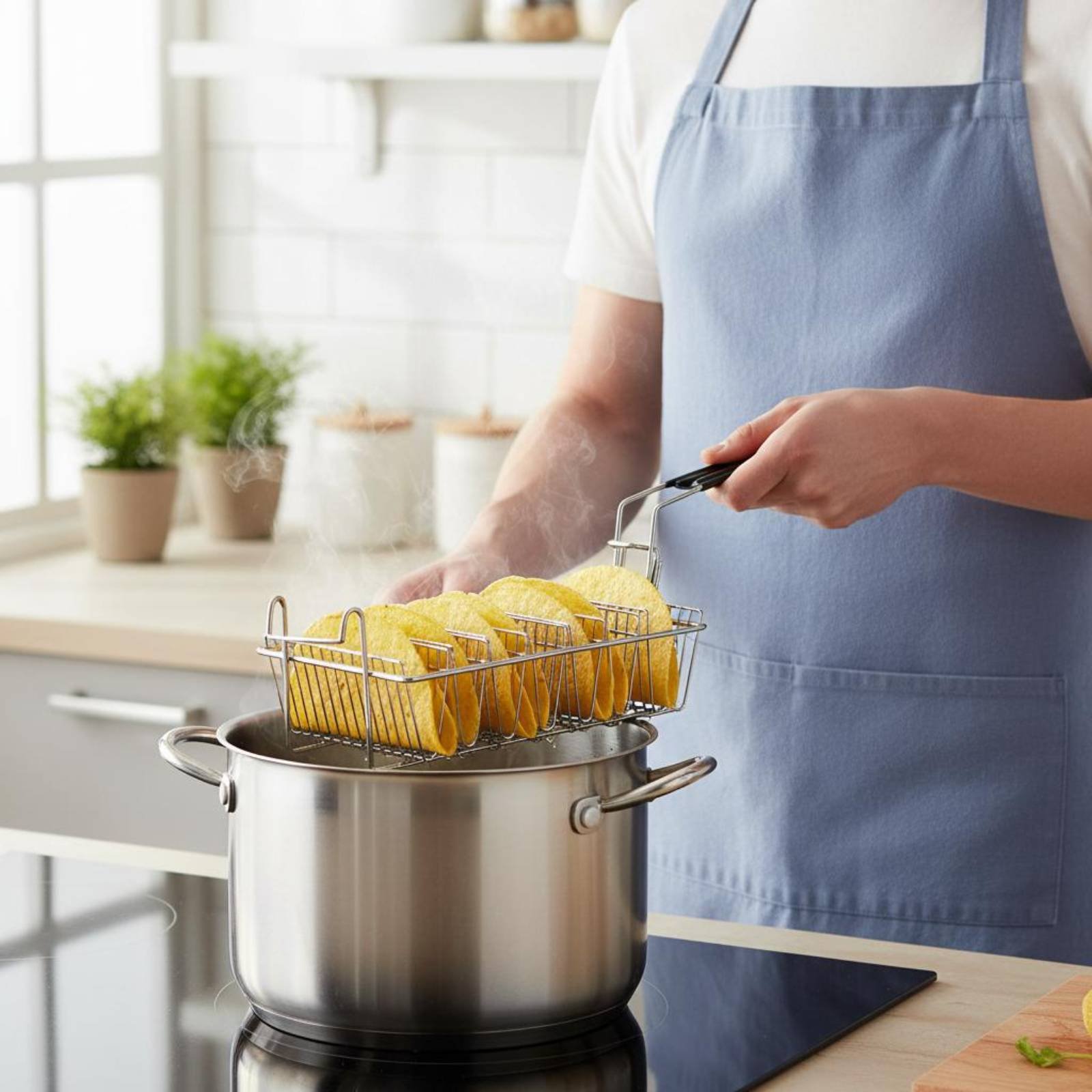 Корзина для жарки тако на 8 се – обзор и цена Deep Fryer Stainless
