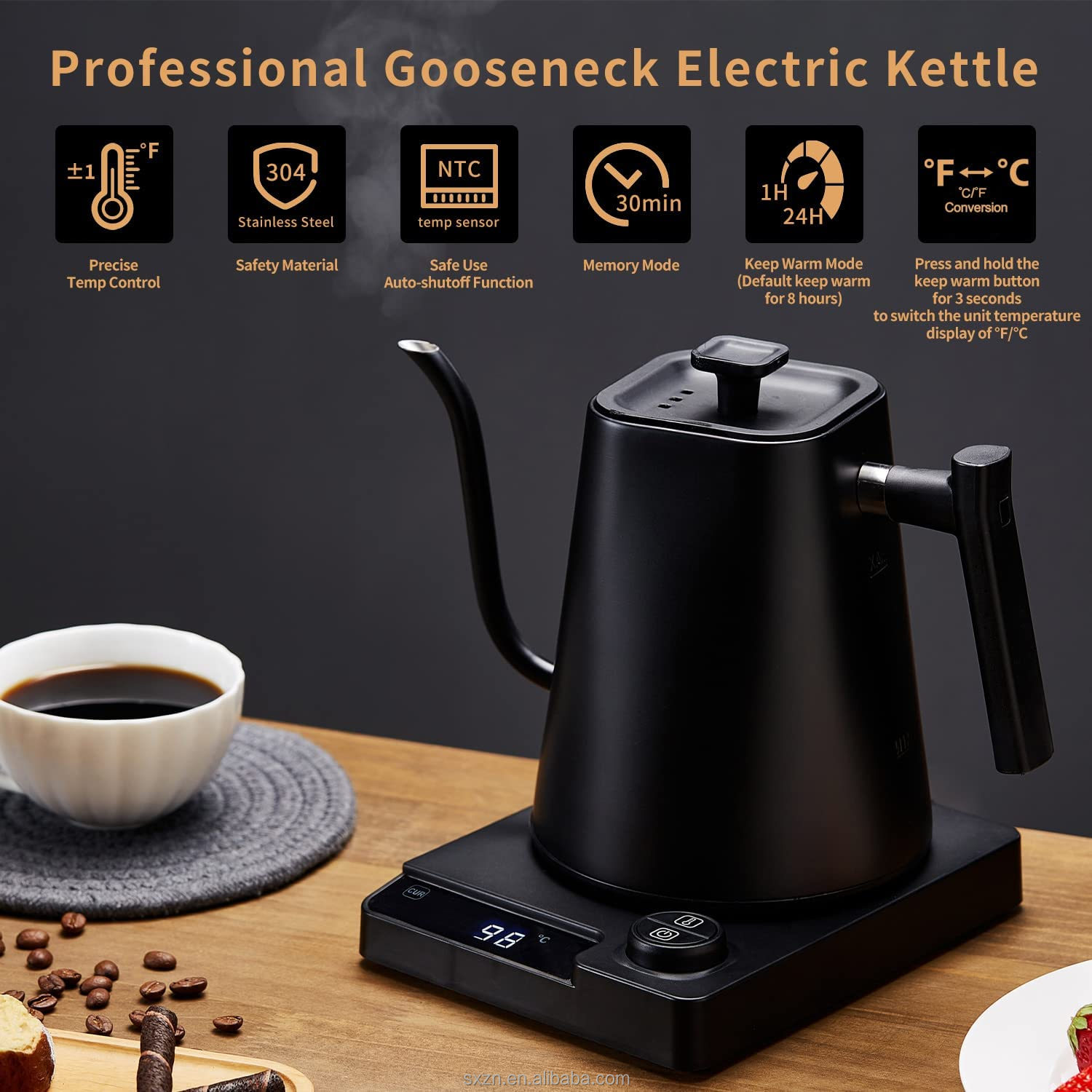Новое поступление, 0,9 л, элек – обзор и цена Electric Kettle Gooseneck